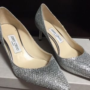 Jimmy Choo Silver Glitter Pumps Size 7